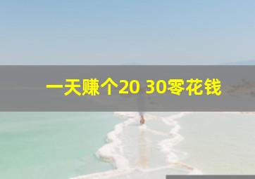 一天赚个20 30零花钱